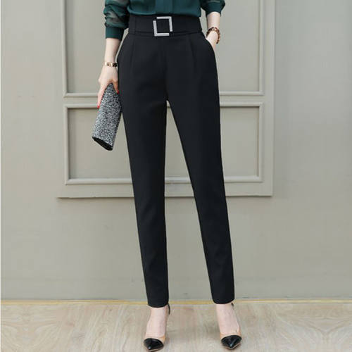Pocket Black Harun Feet Crops Harun Pants小脚女九分裤哈伦裤