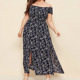 Style Floral Skirt Vintage Holiday Women Dress Casual Street