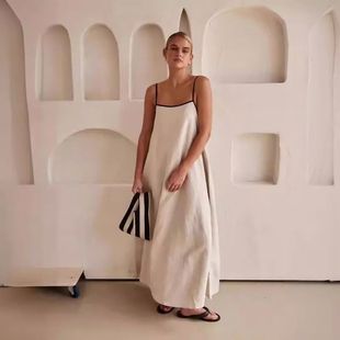 casual vacation dress宽松吊带度假休闲连衣裙 camisole Loose