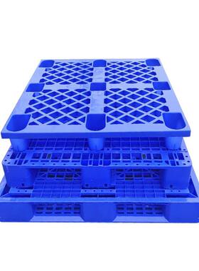 托塑料盘120塑胶1物流蓝色平面料田字川字九脚OOK叉车托盘厂家塑