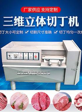 厂切家现货肉三维丁机 不锈钢肉块切EWZ切丁机鲜 全自动肉类丁设
