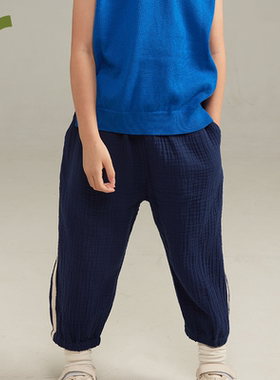 ArborTree 三层100%有机棉纱布宝宝春秋束脚防蚊裤 吸湿排汗保暖