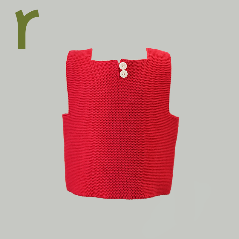 ArborTree 100%有机棉男女宝宝秋冬针织款中式坎肩背心保暖马甲