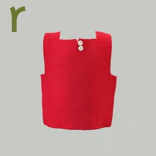 ArborTree 100%有机棉男女宝宝春秋冬针织款中式坎肩背心保暖马甲