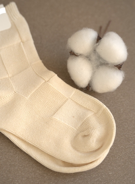 ArborTree 100%天然有机棉男女宝宝亲子款方糖纹厚款袜子橡筋除外