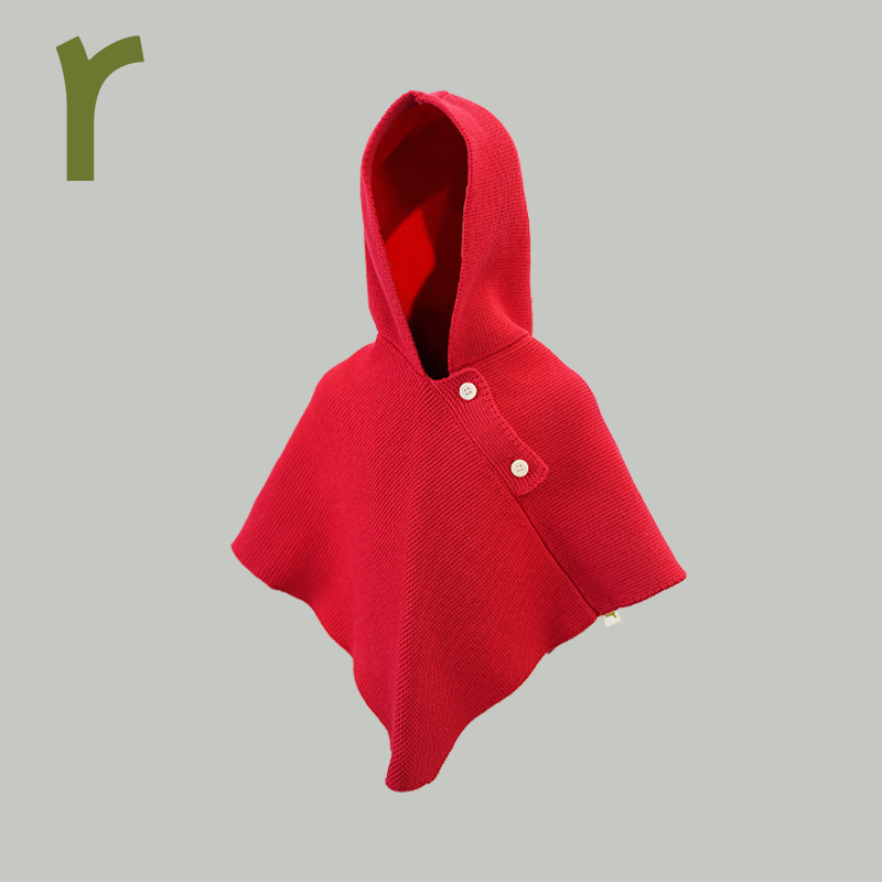 ArborTree 100%有机棉宝宝春秋冬针织披肩斗篷 保暖厚实亲肤