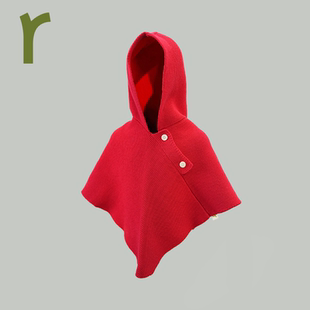 ArborTree 100%有机棉宝宝春秋冬针织披肩斗篷 保暖厚实亲肤