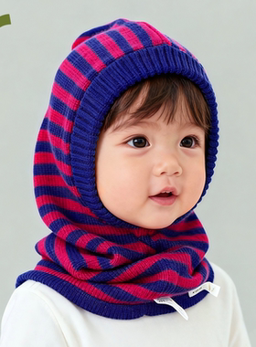 ArborTree 100％美利奴羊毛男女宝宝秋冬围脖帽 保暖亲肤挡风御寒