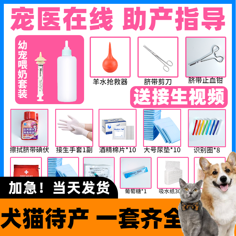 猫咪生产用品全套待产包宠物狗狗接生工具包母猫备产产房吸羊水器 宠物/宠物食品及用品 狗窝/屋/帐篷/沙发 原图主图