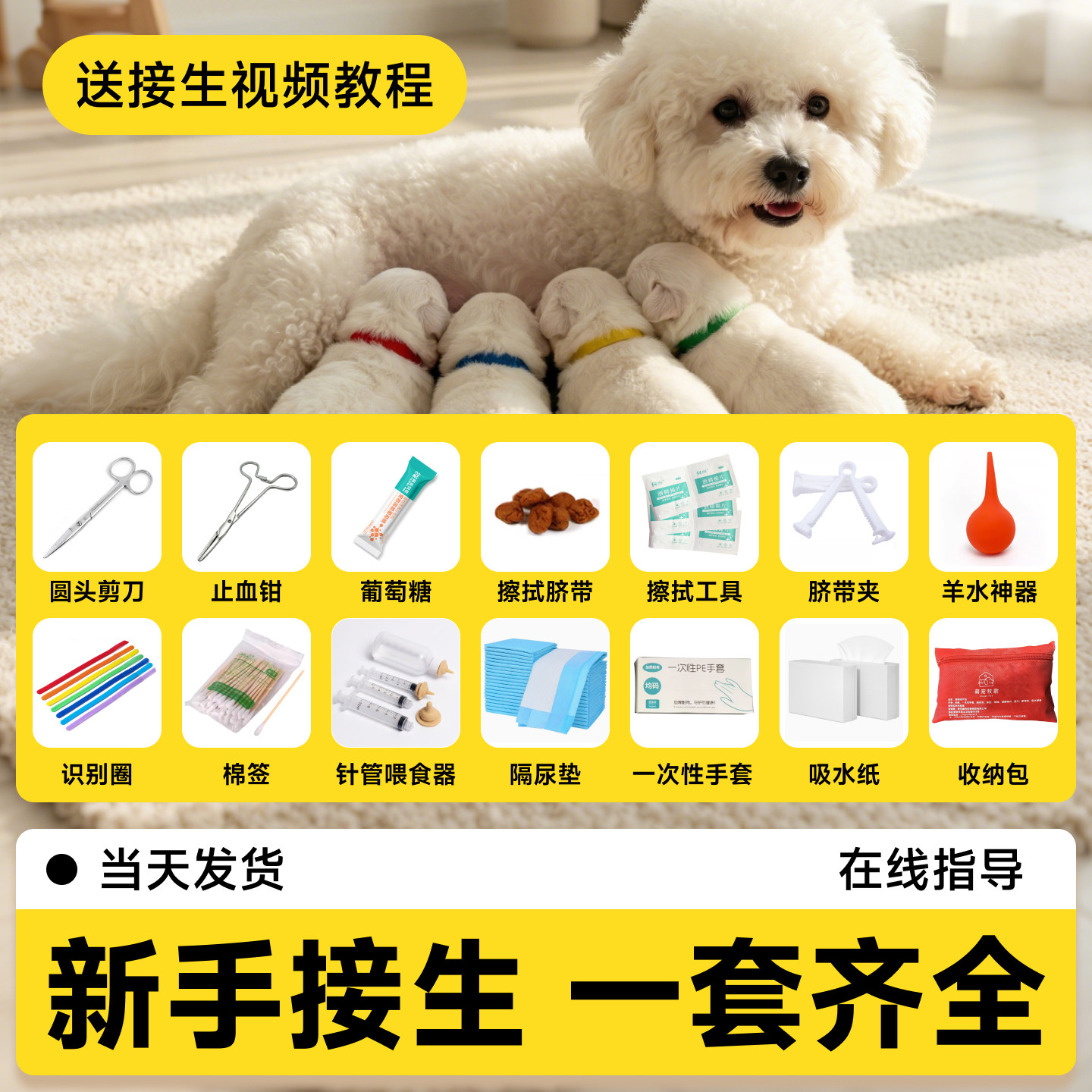 狗狗生产用品母猫猫咪待产包接生工具包宠物接生助产包套装产房孕