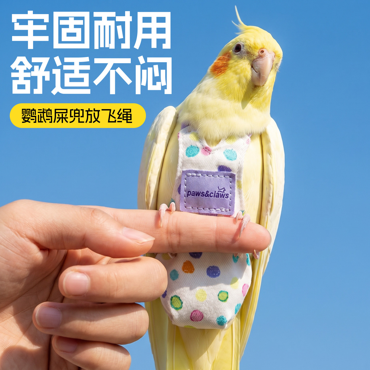鹦鹉屎兜放飞绳轻薄透气按扣牡丹和尚牵引绳小太阳便兜小鸟尿不湿