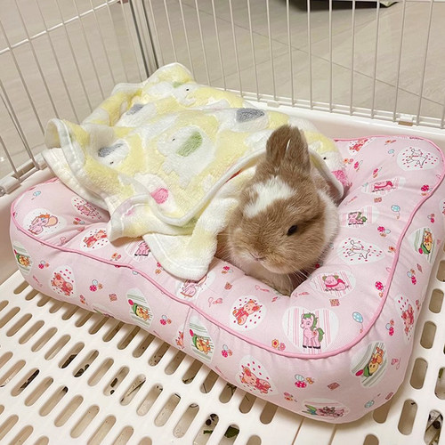 兔子趴趴垫侏儒兔夏天专用睡觉窝小兔兔小窝宠物兔用品宠物床睡垫
