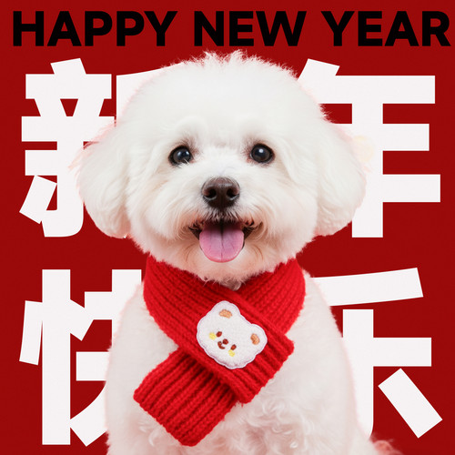 狗狗围脖围巾口水巾过年装饰