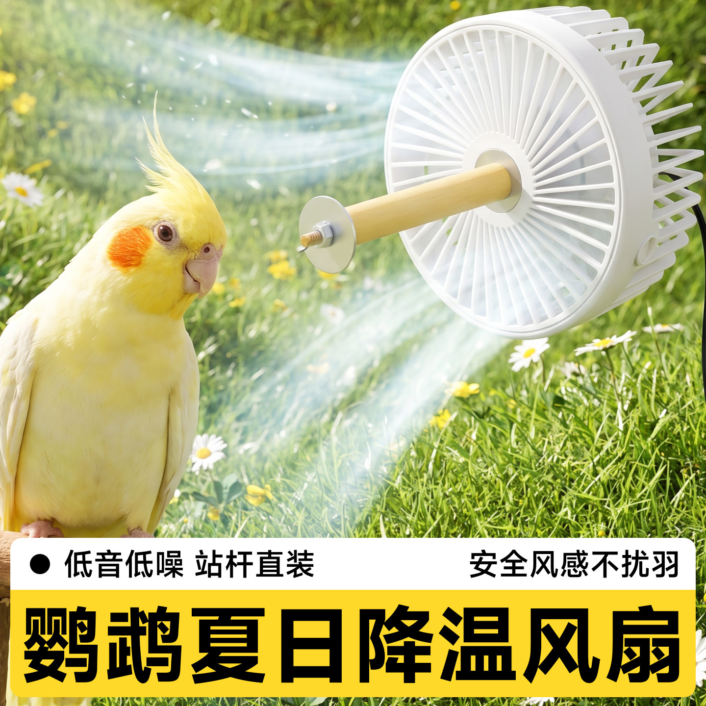 鹦鹉风扇降温夏季鸟笼通风虎皮散热用品玄凤牡丹小鸟专用插电配件