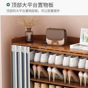 鞋架子门口家用多层防尘室内好看玄关大容量收纳实木简易鞋柜楠竹