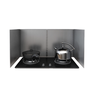 不锈钢厨房挡油板灶台炒菜防溅挡板煤气灶加厚耐高温油烟机隔热板