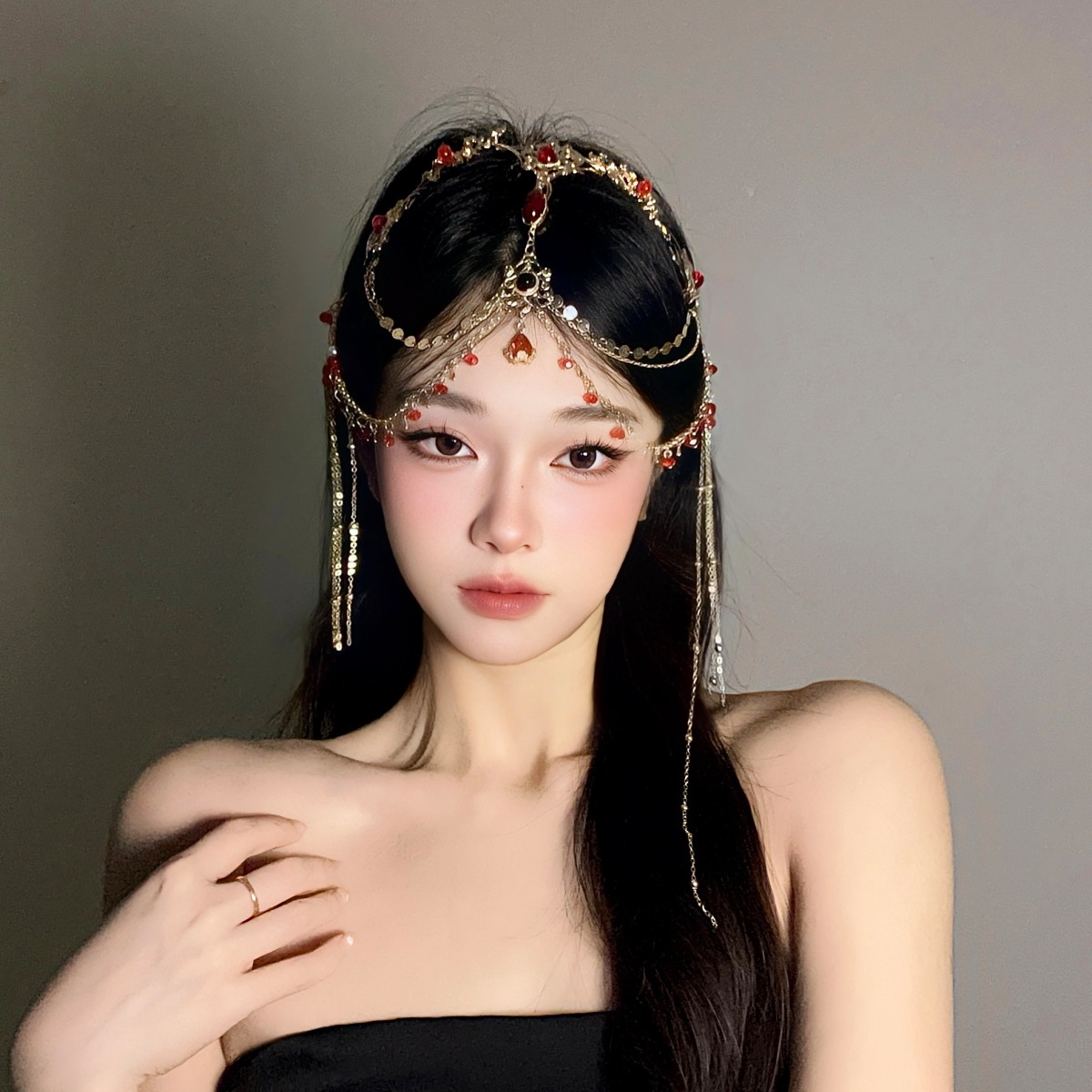 异域风情古风汉服头饰女古装仙气流苏眉心坠额饰西域敦煌新娘发饰