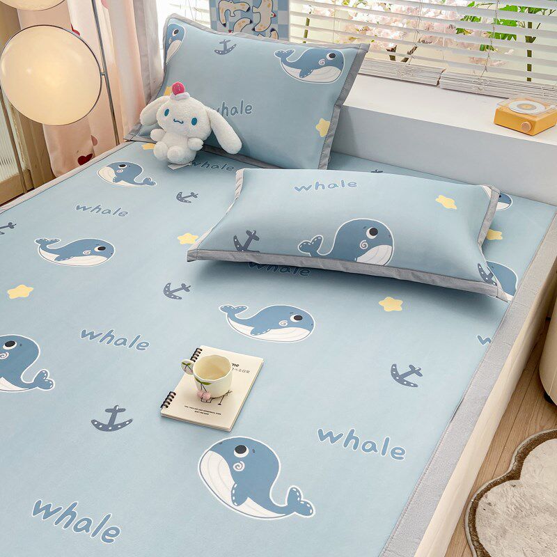 夏季冰丝枕套单个48cmx74cm凉席枕头套一对装儿童枕席整头套