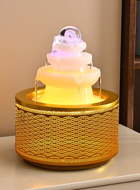 八方来财倒流水摆件时来运转球长循环水小喷泉桌面流水生财风水轮