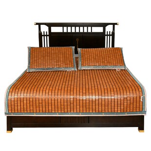 精选春龙凉席夏季麻将席金玉满堂竹席1.5米折叠双人1.8m竹块麻将