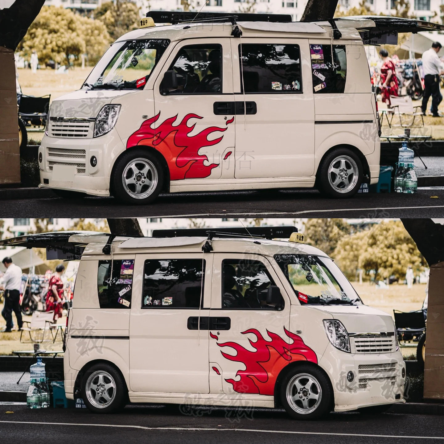 适用铃木北斗星车贴五菱宏光轮眉叶子板遮挡划痕面包车身装饰贴纸