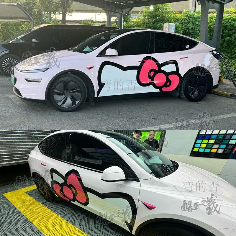 适用于特斯拉ModelY3车贴拉花海豹雅阁领克03hello kitty车身贴纸