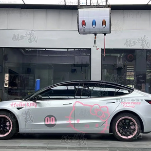 适用于特斯拉model3 饰车身贴纸 Y车贴拉花理想L6凯蒂KT猫卡通装