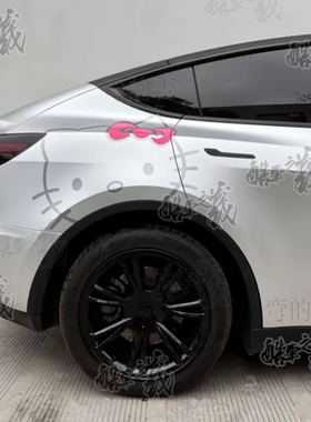 适用特斯拉model3Y车贴理想L6L7hello kitty卡通车身装饰贴纸拉花
