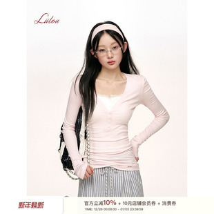 fit clean 莱赛尔天丝 V领排扣修身 Liilou 显瘦内搭打底衫 25ss