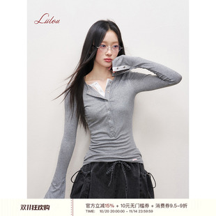 蕾絲拼接修身 陳都靈王楚然同款 Liilou 25ss 假兩件打底上衣