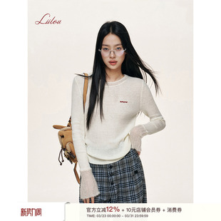 拼接细支马海毛针织长袖 羊毛纱线 打底内搭上衣 Liilou 陈思佚同款