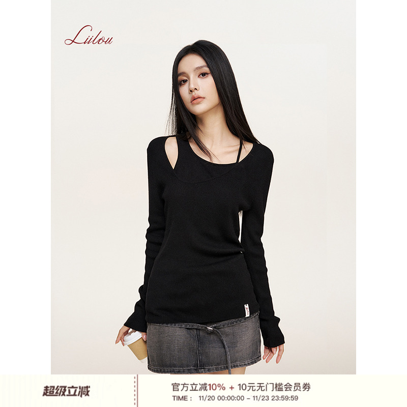 Liilou假两件针织长袖