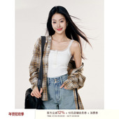 Liilou cleanfit 自带胸垫 黄灿灿同款 修身 蕾丝花边吊带背心