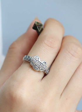 新款招运复古戒指中国风做旧铜钱