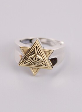 新款全视之眼戒指男士上帝之眼个
