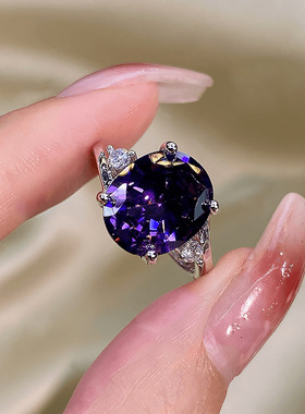 新款新款几何克拉人工锆石戒指感