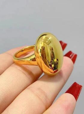 新款鸽子蛋戒指女简约高级感光面