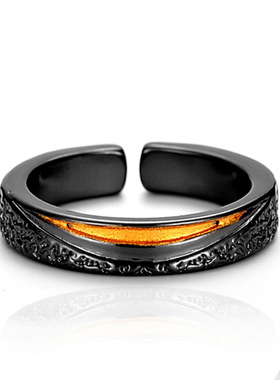 925镀银新款《破晓》戒指轻奢黑