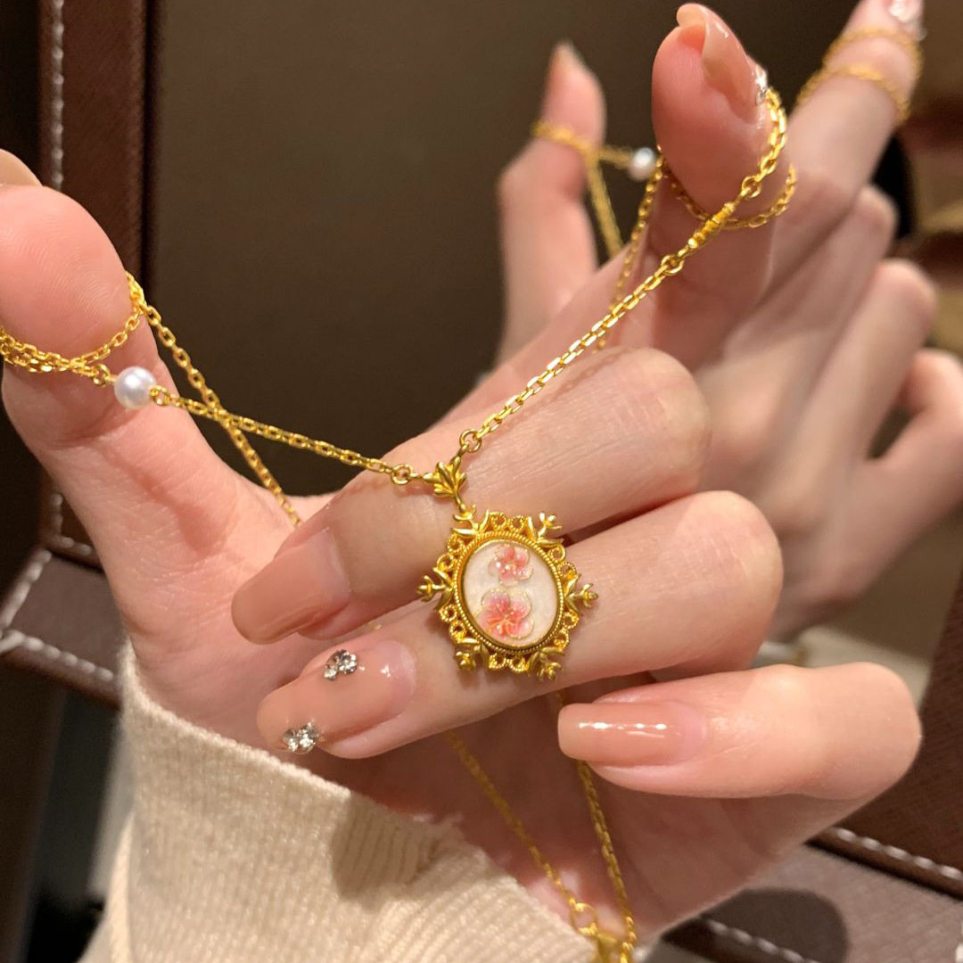 国风时尚轻奢梅花雪花吊坠项链女