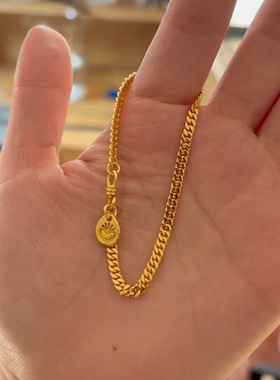 新款元宝古巴手链简约高级感金色