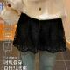 法式 浪漫风蕾丝A字半身裙女黑色松紧腰花边叠穿百搭遮臀短裙屁帘
