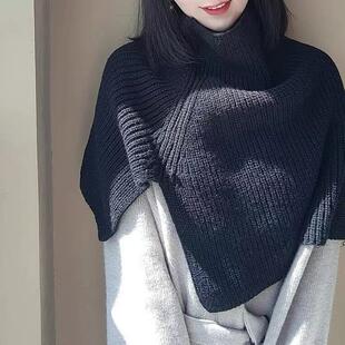 韩国ins网红款毛线套头围脖女冬季加厚保暖防寒护颈脖套围巾披肩