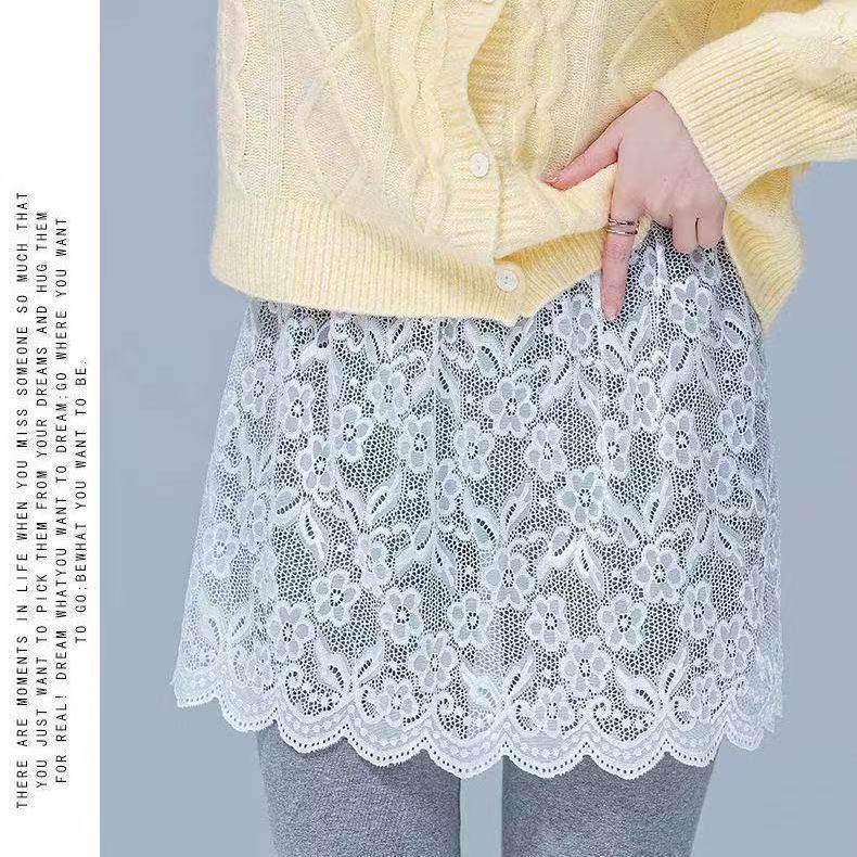 新款蕾丝卫衣叠屁帘防走光