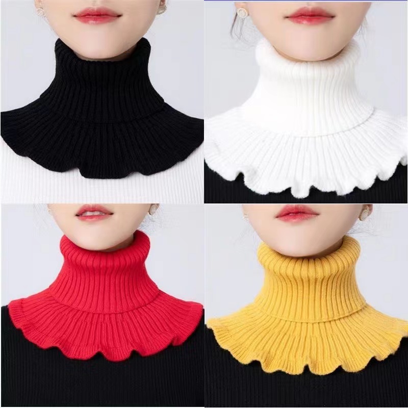 秋冬新款保暖加厚百搭亲肤围脖女套头护颈椎脖套假领子针织毛线女