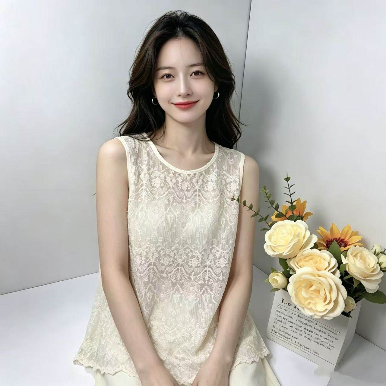 韩版通勤风蕾丝背心女内搭