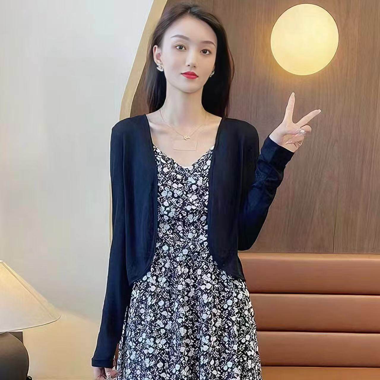 碎花裙披肩女夏薄款冰丝防晒上衣