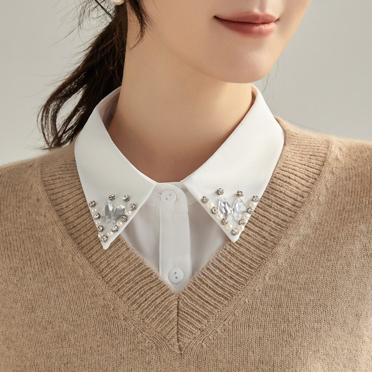 假领子女高级感百搭多功能女士内搭装饰打底毛衣领重工钉钻衬衣领,服饰配件/皮带/帽子/围巾,假领,淘宝优惠券,粉丝福利购,淘宝优惠卷