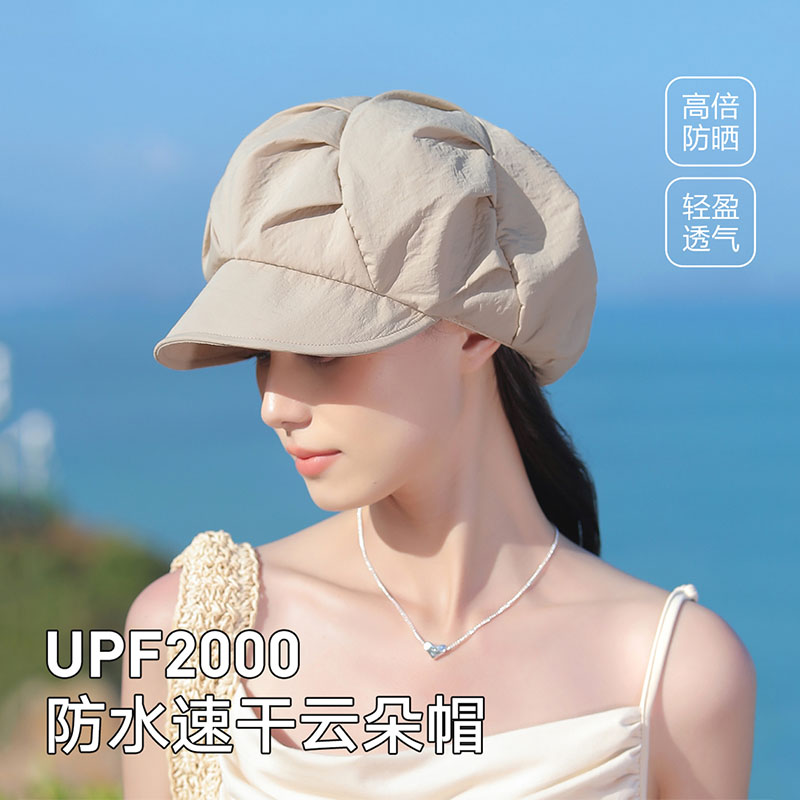显脸小云朵八角帽轻薄透气图片
