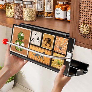 豫之曙厨房纸巾架免打孔橱柜纸巾盒倒挂式柜门悬挂式纸巾收纳盒