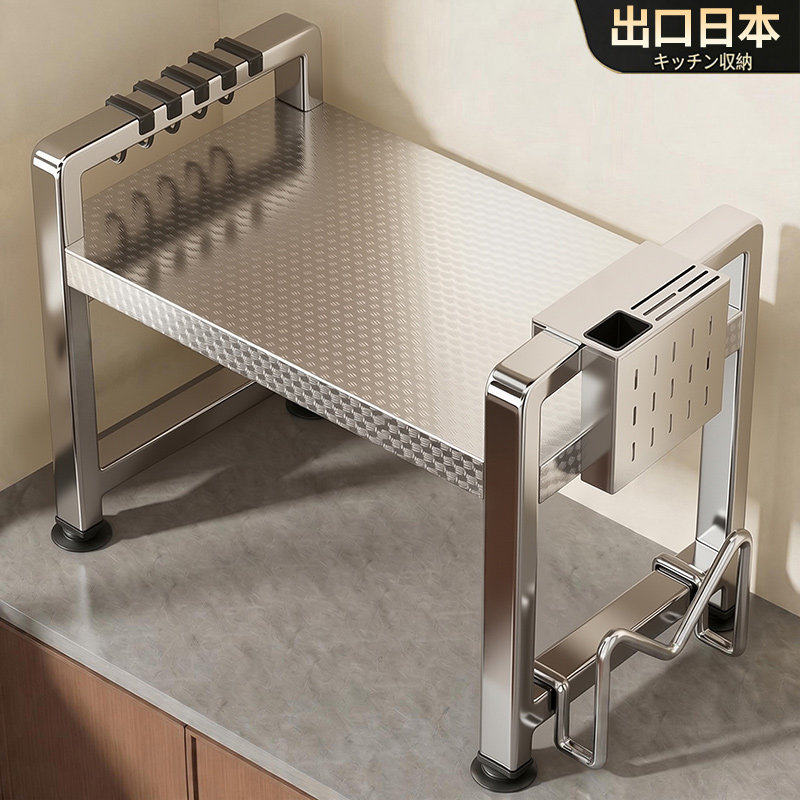 2026新型不锈钢厨房微波炉置物架微蒸烤箱架台面家用专用收纳架子